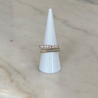 Double Band Baguette Ring