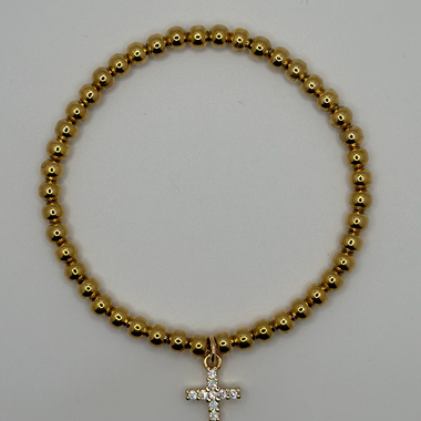 Gold Filled Beaded w/ Cross