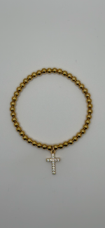 Gold Filled Beaded w/ Cross