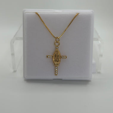 Graceful Mary Cross Necklace