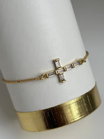 Baguette Cross Bracelet