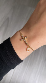 Cross Baguette w/ initial Bracelet