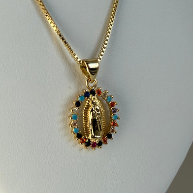 Miraculous Lady w/ Colored CZ Necklace