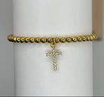 Gold Filled Beaded w/ Cross