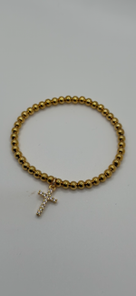 Gold Filled Beaded w/ Cross